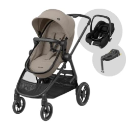 Maxi-Cosi Maxi Cosi Zelia Luxe Pushchair & Cabriofix I-Size & Base Bundle | Twillic Truffle