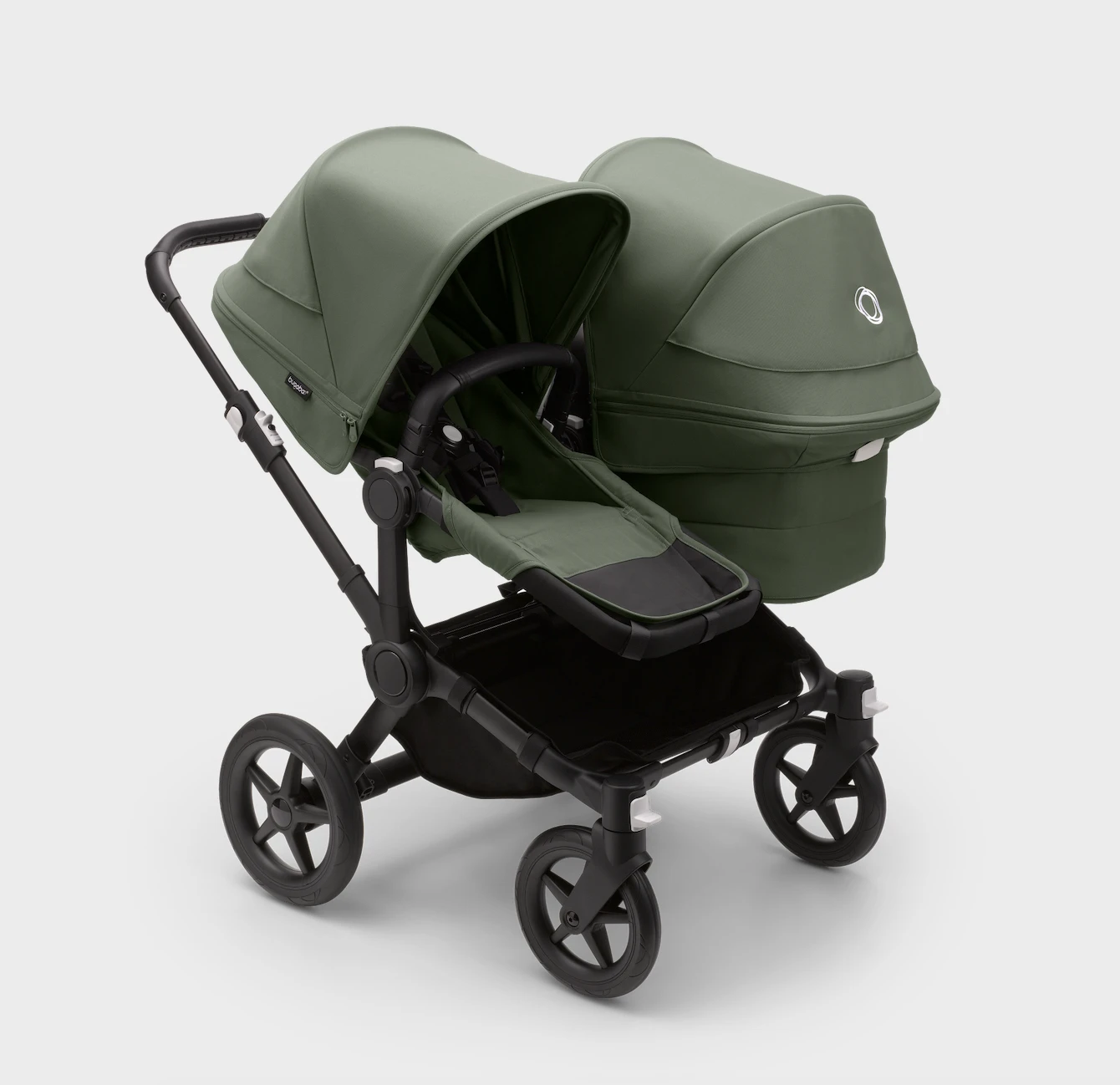 Bugaboo Donkey 5 Duo Pushchair & Carrycot - Black / Forest Green 1 Bugaboo Donkey 5 Duo Pushchair & Carrycot - Black / Forest Green