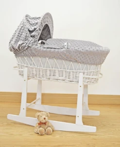 Cuddles Collection White Wicker Moses Basket | Grey Dimple -Baby Products Store 2ct0ocn4nwd