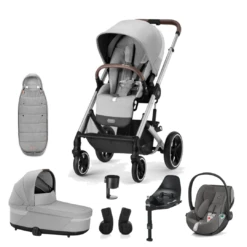 Cybex Balios Luxury Bundle With Cloud T Car Seat - Lava Grey/Silver (2023)