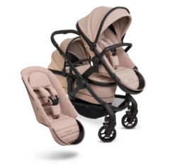 ICandy Peach 7 Double Pushchair - Cookie | Black Chassis