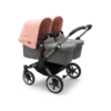 Bugaboo Donkey 5 Twin Pushchair & Carrycot - Graphite / Grey Melange / Morning Pink
