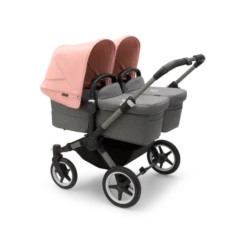 Bugaboo Donkey 5 Twin Pushchair & Carrycot - Graphite / Grey Melange / Morning Pink