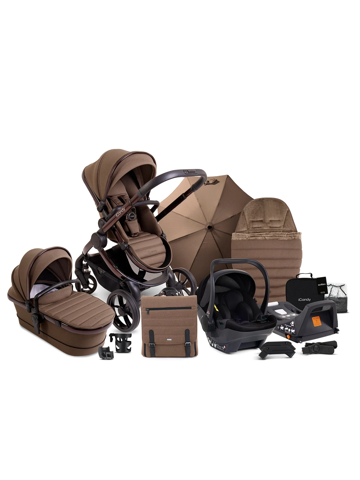 ICandy Peach 7 Pushchair & Carrycot Complete Car Seat Bundle | Coco 1 ICandy Peach 7 Pushchair & Carrycot Complete Car Seat Bundle | Coco