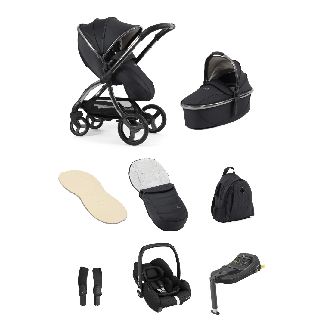 Egg 3 Stroller Luxury Travel System With Maxi-Cosi Cabriofix I-Size Car Seat | Carbonite 1 Egg 3 Stroller Luxury Travel System With Maxi-Cosi Cabriofix I-Size Car Seat | Carbonite