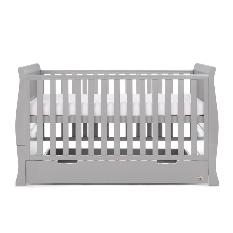 Obaby Stamford Classic Cot Bed & Cot Top Changer - Warm Grey 2 Obaby Stamford Classic Cot Bed & Cot Top Changer - Warm Grey - Image 2