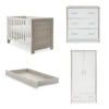 Obaby Nika Mini 3 Piece Room Set & Underdrawer - Grey Wash & White