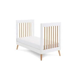 Obaby Maya Mini Cot Bed | White With Natural -Baby Products Store aeegfoaym42