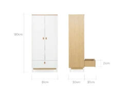 CuddleCo Rafi 5 Piece Nursery Set - Oak | White -Baby Products Store biho1jq3ryc