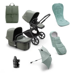 Bugaboo Fox 5 Essential Bundle - Black/Forest Green