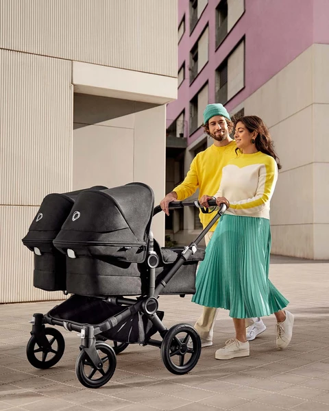 Bugaboo Donkey 5 Twin Pushchair & Carrycot - Graphite / Midnight Black /Sunrise Red 6 Bugaboo Donkey 5 Twin Pushchair & Carrycot - Graphite / Midnight Black /Sunrise Red - Image 6