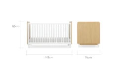 CuddleCo Rafi Cot Bed - Oak | White -Baby Products Store daixmbtaa0p