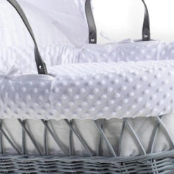 Cuddles Collection Grey Wicker Moses Basket | White Dimple -Baby Products Store dd5mqqpwatk