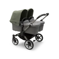 Bugaboo Donkey 5 Twin Pushchair & Carrycot - Graphite / Grey Melange / Forest Green
