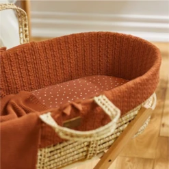 Little Green Sheep Knitted Moses Basket & Rocking Stand Bundle | Terracotta -Baby Products Store e2fgy5xzbd2