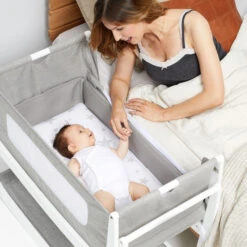 SnuzPod4 Bedside Crib Starter Bundle - Dusk Grey (Grey Sheets) -Baby Products Store e3fybo4jzkf