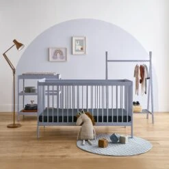 CuddleCo Nola Cot Bed | Flint Blue -Baby Products Store eo2enyavkex