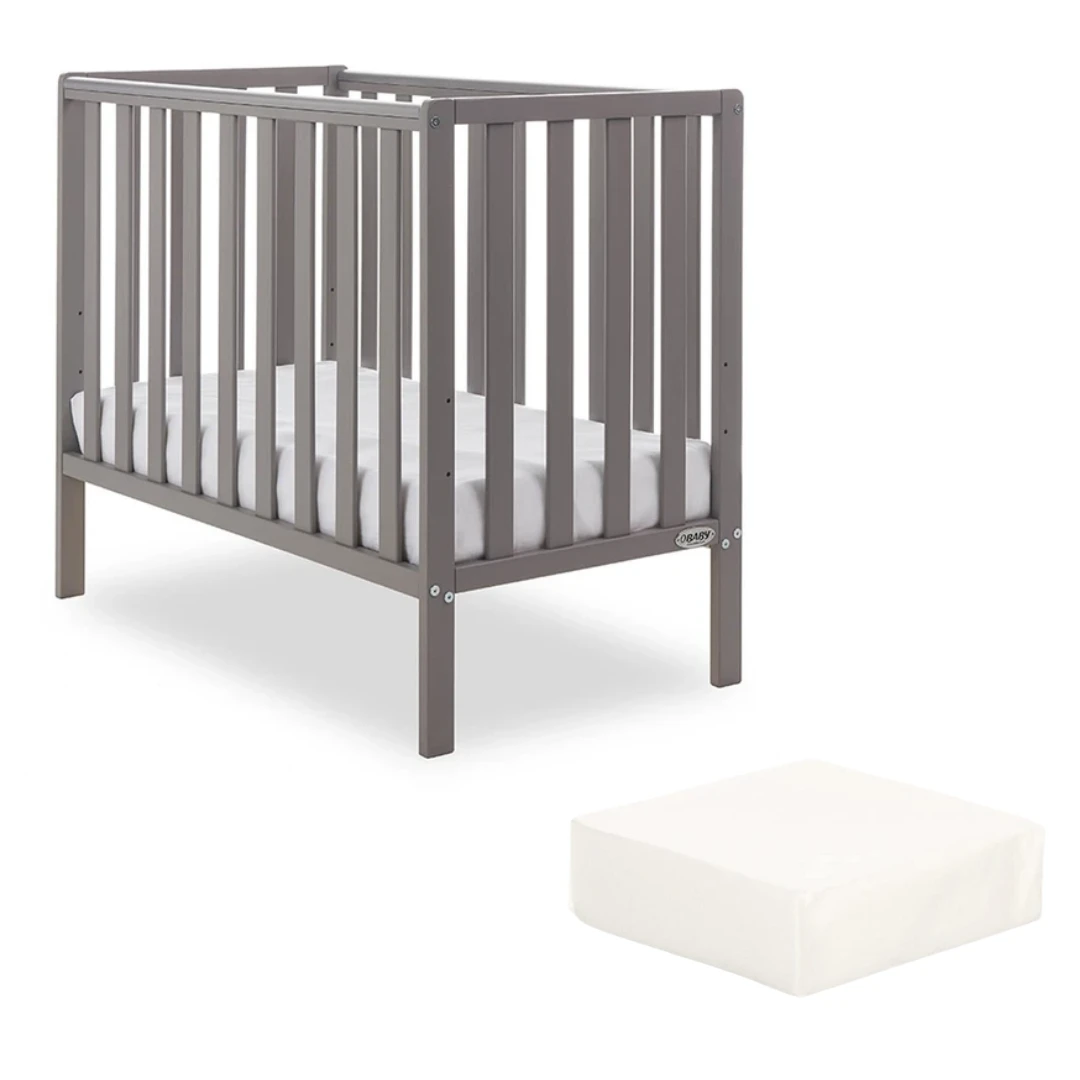 Obaby Bantam Space Saver Cot, Under Drawer & Fibre Mattress | Taupe Grey 7 Obaby Bantam Space Saver Cot, Under Drawer & Fibre Mattress | Taupe Grey - Image 7