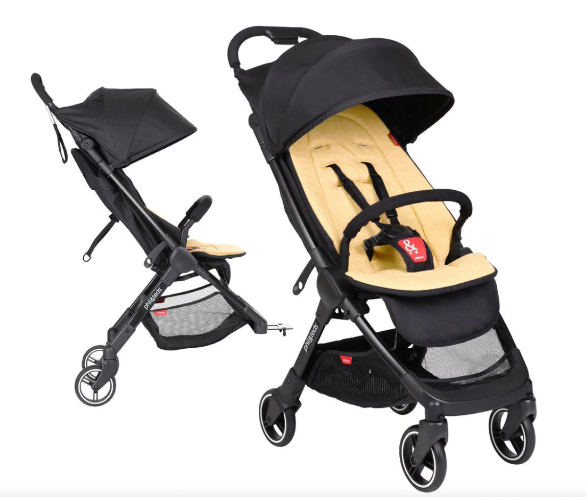 Phil & Teds Go Double Kit + Liner - Butterscotch Yellow 2 Phil & Teds Go Double Kit + Liner - Butterscotch Yellow - Image 2