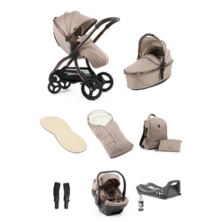 Egg 3 Stroller Luxury Travel System With Egg I-Size Car Seat | Houndstooth Almond