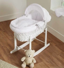Cuddles Collection White Wicker Moses Basket | White Dimple -Baby Products Store fhqgcdt2n0d