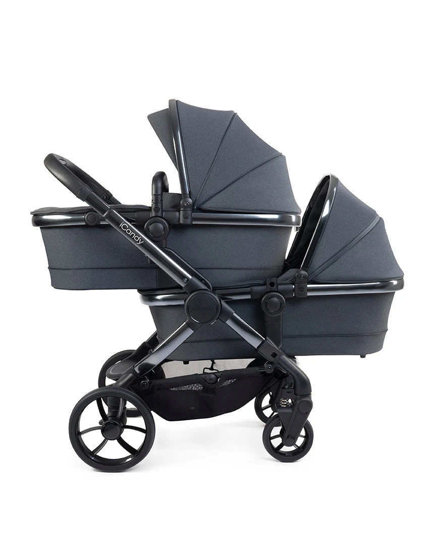ICandy Peach 7 Twin Pushchair - Dark Grey | Phantom 2 ICandy Peach 7 Twin Pushchair - Dark Grey | Phantom - Image 2