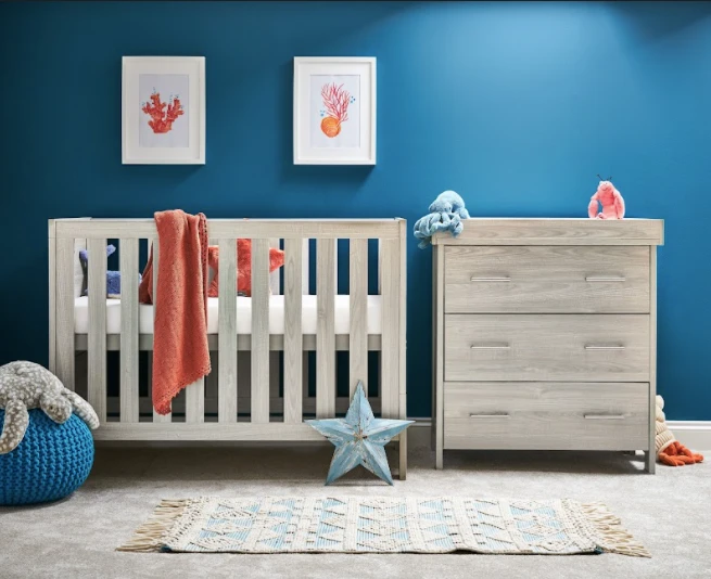 Obaby Nika Mini 2 Piece Room Set & Underdrawer - Grey Wash 1 Obaby Nika Mini 2 Piece Room Set & Underdrawer - Grey Wash