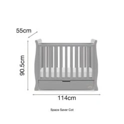 Obaby Stamford Space Saver Cot - Warm Grey -Baby Products Store fqmoxxapmlw