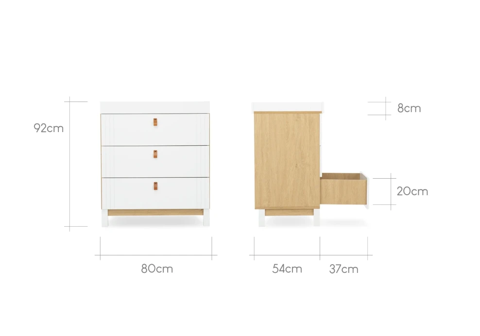 CuddleCo Rafi 2 Piece Furniture Set - Oak | White 7 CuddleCo Rafi 2 Piece Furniture Set - Oak | White - Image 7