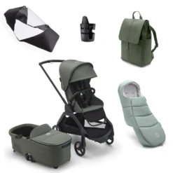 Bugaboo Dragonfly Complete Bundle - Black With Forest Green