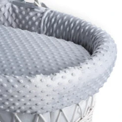 Cuddles Collection White Wicker Moses Basket | Grey Dimple -Baby Products Store h040fm0gffq