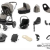 Oyster 3 Ultimate 12 Piece Cybex Cloud T Travel System | Stone (Gun Metal Chassis)