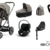 Oyster 3 Luxury 7 Piece Cybex Cloud T Travel System | Stone (Gun Metal Chassis)