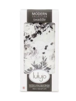 Lulujo Bamboo Deluxe Swaddle - Black Floral -Baby Products Store idibvunz5sg