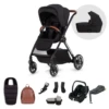 Silver Cross Reef Pushchair, First Bed Carrycot & Maxi-Cosi Cabriofix I-Size Ultimate Bundle - Orbit Black