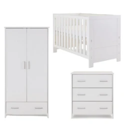 Obaby Nika Mini 3 Piece Room Set & Underdrawer - White Wash