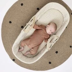 The Little Green Sheep Quilted Moses Basket & Rocking Stand | Printed Linen -Baby Products Store jjx5rb2vaer