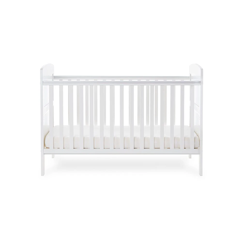 Obaby Grace Cot Bed & Fibre Mattress- White 5 Obaby Grace Cot Bed & Fibre Mattress- White - Image 5