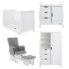 Obaby Stamford Classic 3 Piece Set & Glider Chair - White