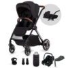 Silver Cross Reef Pushchair, Newborn Pod & Maxi-Cosi Cabriofix I-Size Travel Pack - Orbit Black