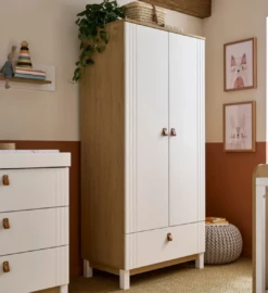 CuddleCo Rafi Wardrobe - Oak | White