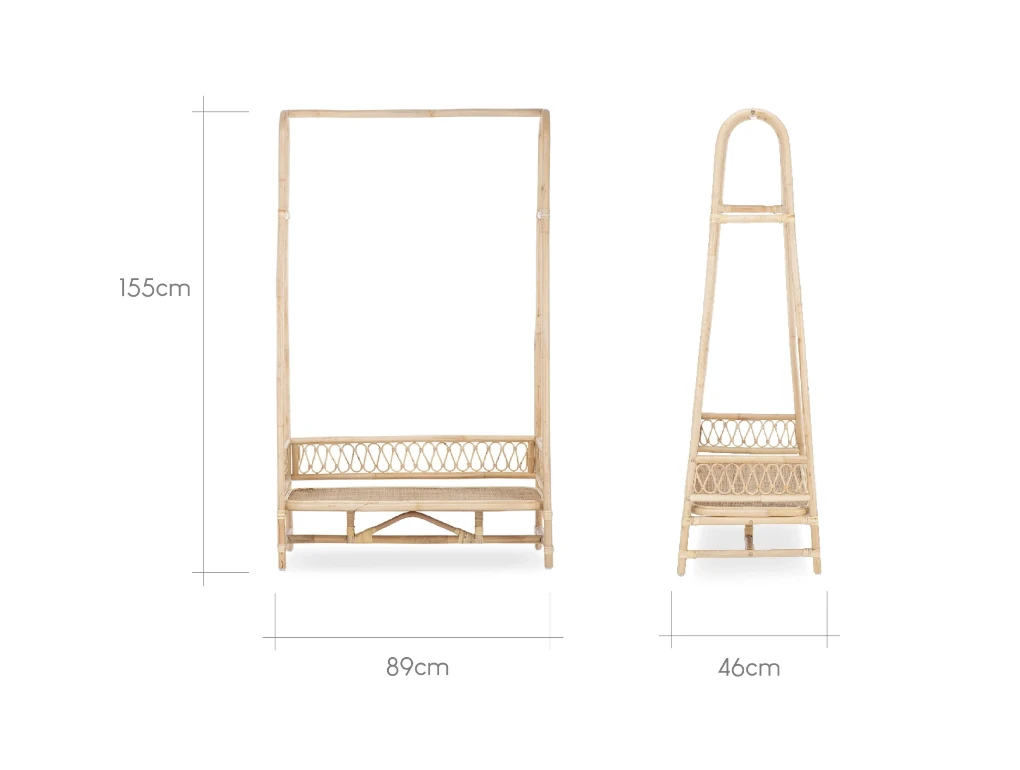 CuddleCo Aria Clothes Rail | Rattan 5 CuddleCo Aria Clothes Rail | Rattan - Image 5