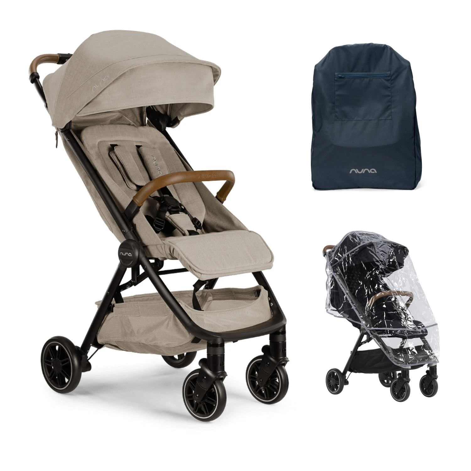 Nuna TRVL Compact Stroller - Hazelwood (Includes Travel Bag & Raincover) 1 Nuna TRVL Compact Stroller - Hazelwood (Includes Travel Bag & Raincover)