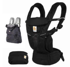 Ergobaby Omni Breeze Baby Carrier | Onyx Black & All-Weather Cover