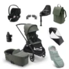 Bugaboo Dragonfly Ultimate Bundle With Cybex Cloud T Car Seat - Black With Forest Green