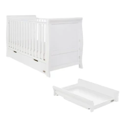 Obaby Stamford Classic Cot Bed & Cot Top Changer- White