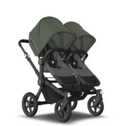 Bugaboo Donkey 5 Twin Pushchair & Carrycot - Black / Grey Melange / Forest Green -Baby Products Store olsk0tbf5hp