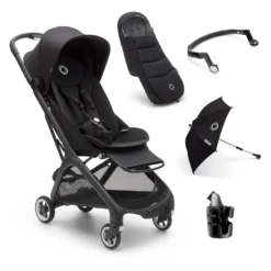 Bugaboo Butterfly Compact Stroller & Accessories Bundle - Midnight Black