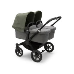 Bugaboo Donkey 5 Twin Pushchair & Carrycot - Black / Grey Melange / Forest Green