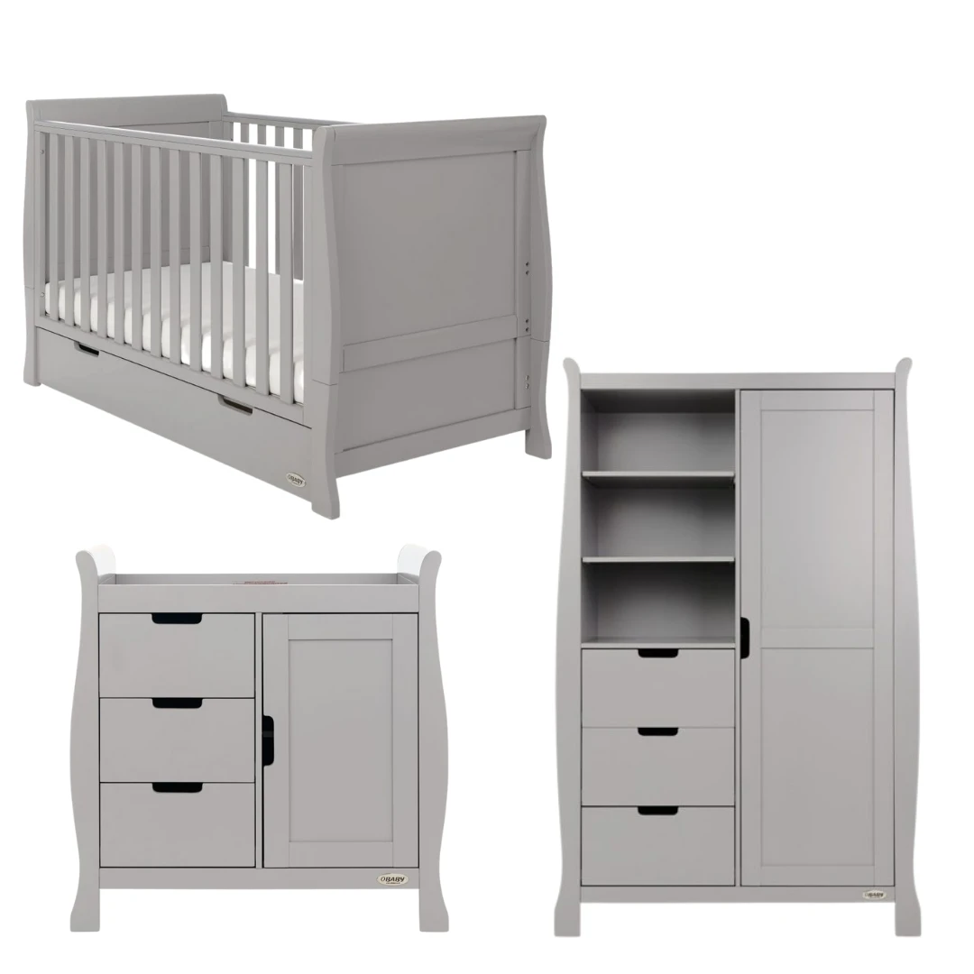 Obaby Stamford Classic 3 Piece Room Set- Warm Grey 1 Obaby Stamford Classic 3 Piece Room Set- Warm Grey